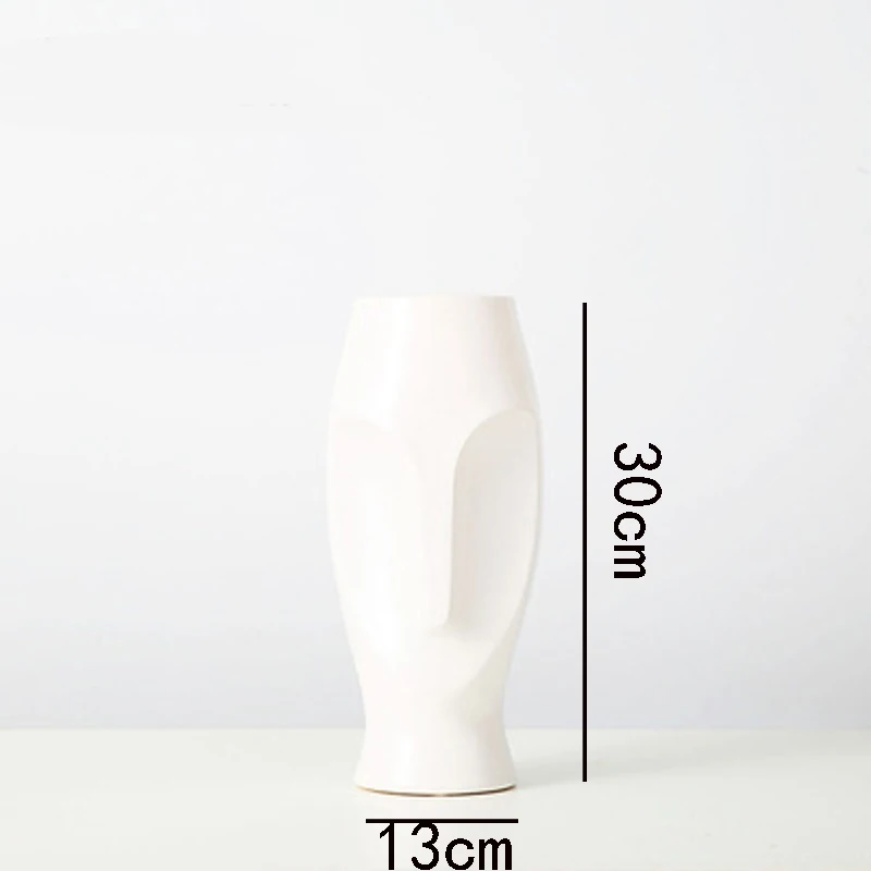 Скандинавская абстрактная керамическая ваза для лица человека, креативная декоративная ваза в форме головы Figue, украшение для свадьбы, рукоделие - Цвет: C
