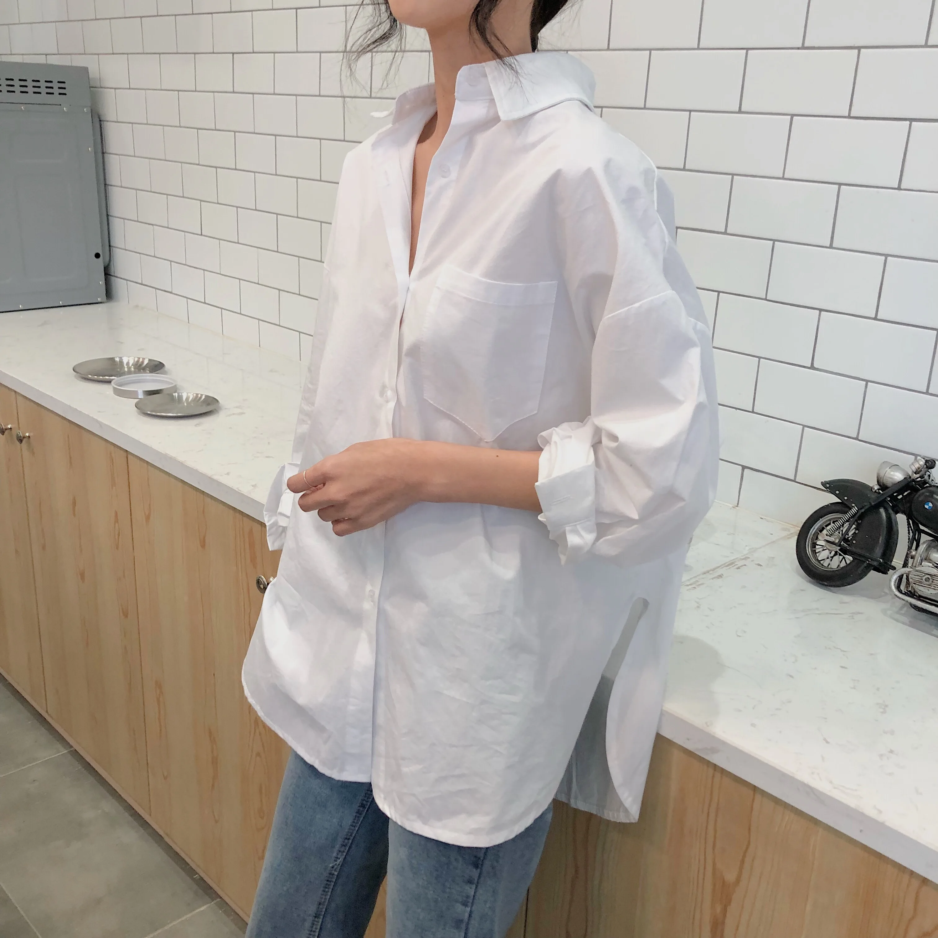 Spring Autumn Shirt Plus Size Harajuku Clothing Women Blouses Loose blusas Top Casual Retro White Shirts chemise blanche femme