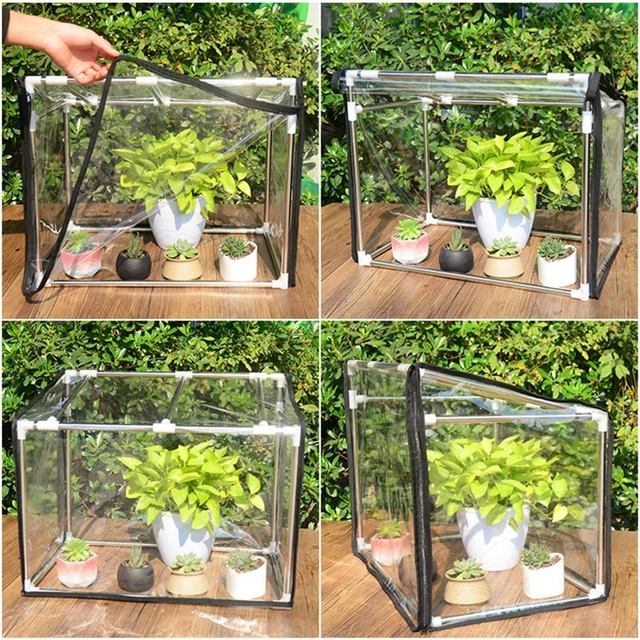 Mini invernadero de plantas para interior y exterior, cubierta de maceta,  refugio, película de vidrio suave transparente, invernadero para plantas de  jardín - AliExpress