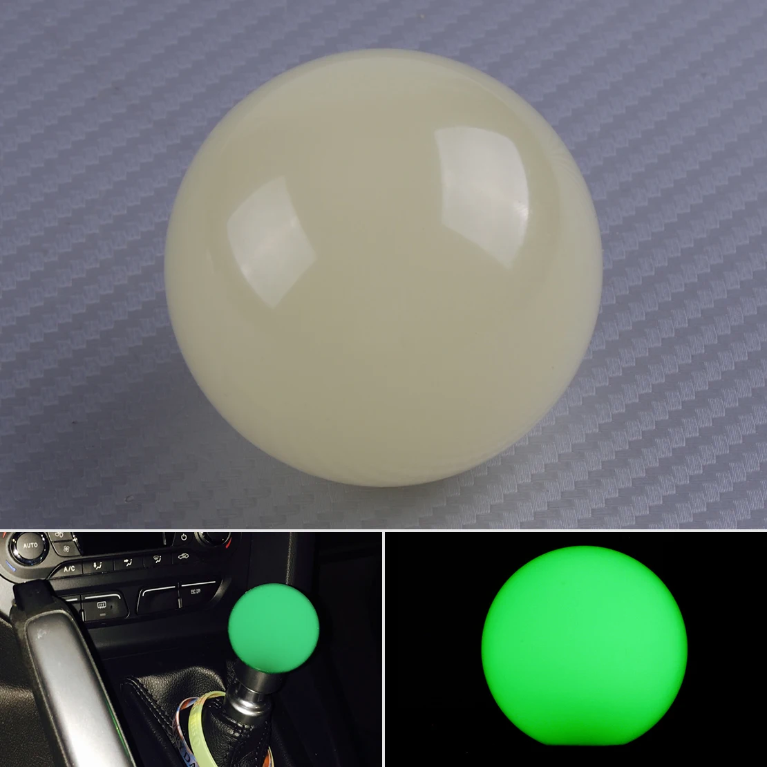 

DWCX Universal M12*1.25 Acrylic Glow In The Dark Shift Knob Manual Automatic Short Throw Gear Shifter 3 Adapters 5.4 cm
