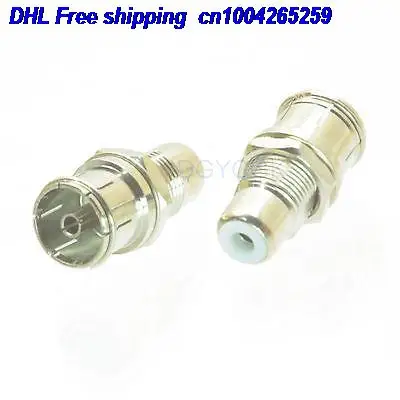 

DHL 100pcs Conversion Adapter RCA female F to IEC TV jack bulkhead connector for radio adapter connector 22cs