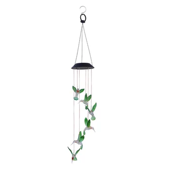 

LED Solar Wind Chime Light Changing Color Waterproof Humbird Lamps for Home Party Night Garden Decoration