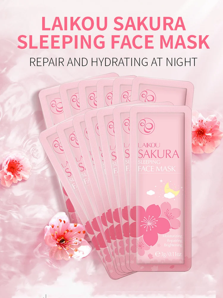 laikou sakura máscara facial hidratante para rosto dormir anti rugas máscara noturna hidratante máscara para rosto