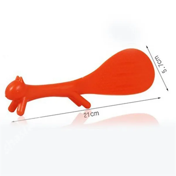 

Hot Sale BEST Cute Plastic PP Cartoon Home Kitchen Squirrel Shape Rice Spoon Soup Sauce Paddle Ladle Random Color