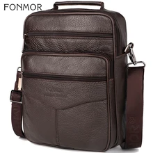 Fonmor мужская сумка через плечо из натуральной кожи, портфель с карманом на молнии для мужчин, мужские сумки-мессенджеры, высокое качество, Новинка