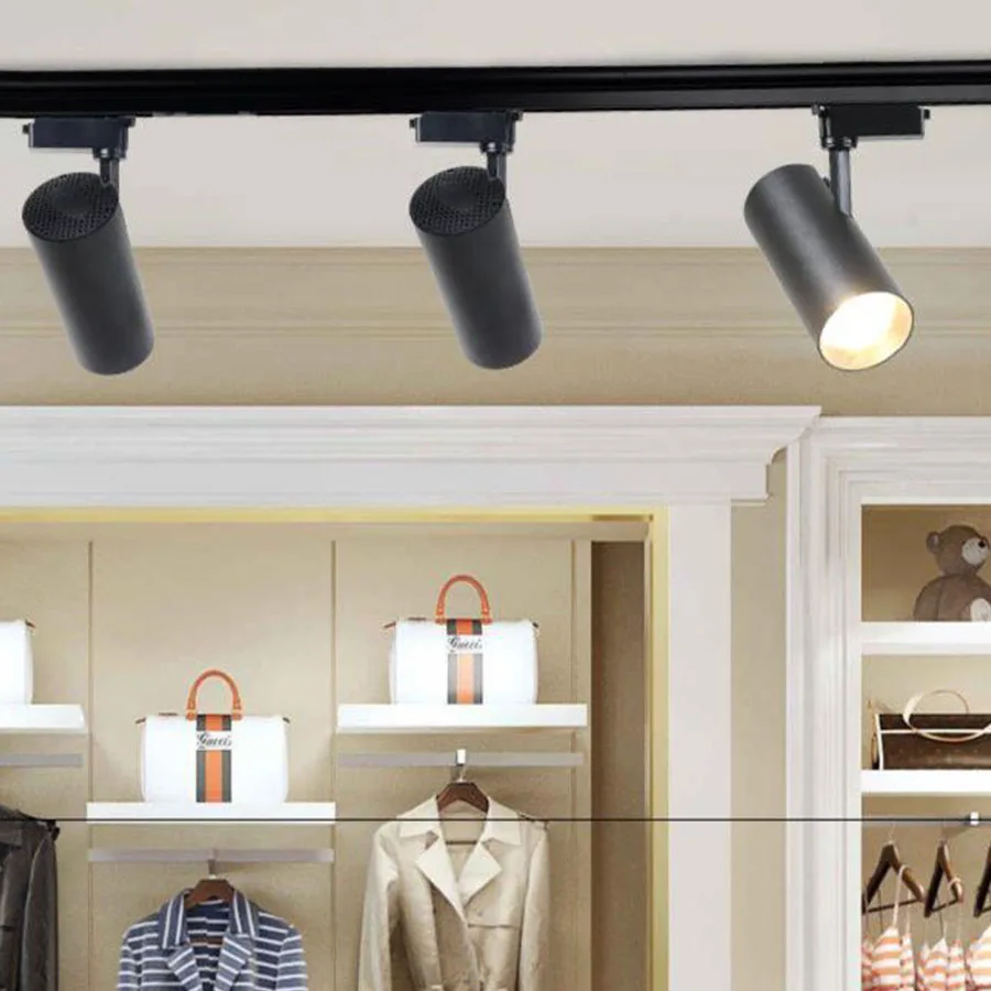

LED COB Track Rail Light AC85- 265V Spotlight Rail Track Lighting lamp for Mall Exhibition Office black/white