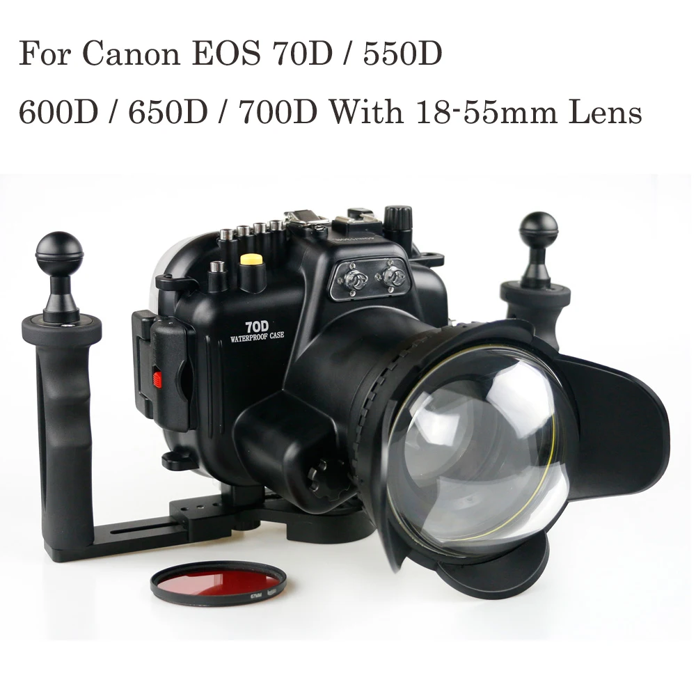 Чехол для подводного погружения на футов/40 м Canon 70D 550D 600D 650D 700D объектив 18 55 мм