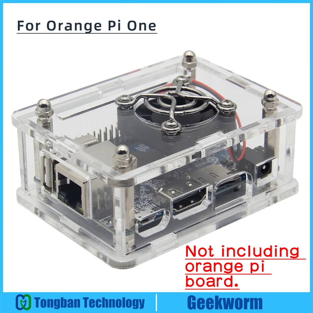 Акриловый чехол Orange Pi One + охлаждающий вентилятор набор медных радиаторов для