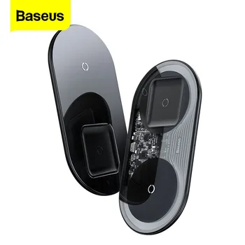 

Baseus 2 in 1 Qi Wireless Charger For Airpods Pro iPhone 11 Pro MAX 15W Dual Induction Wireless Charging Pad For Samsung Xiaomi