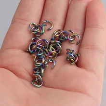 Fnixtar 1.2*7mm Black Rainbow Steel Blue Color Stainless Steel Open Jump Rings Split Rirngs For Making Connector 1000pcs/lot Fnixtar 1.2*7mm Black Rainbow Steel Blue Color Stainless Steel Open Jump Rings Split Rirngs For Making Connector 1000pcs/lot