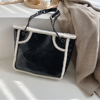 

Female Shouder Crossbody Bag Soft Pu Leather Fashion Handbags Women 2020 New Trendy Famous Designer Chain Wool Bags And Wallet