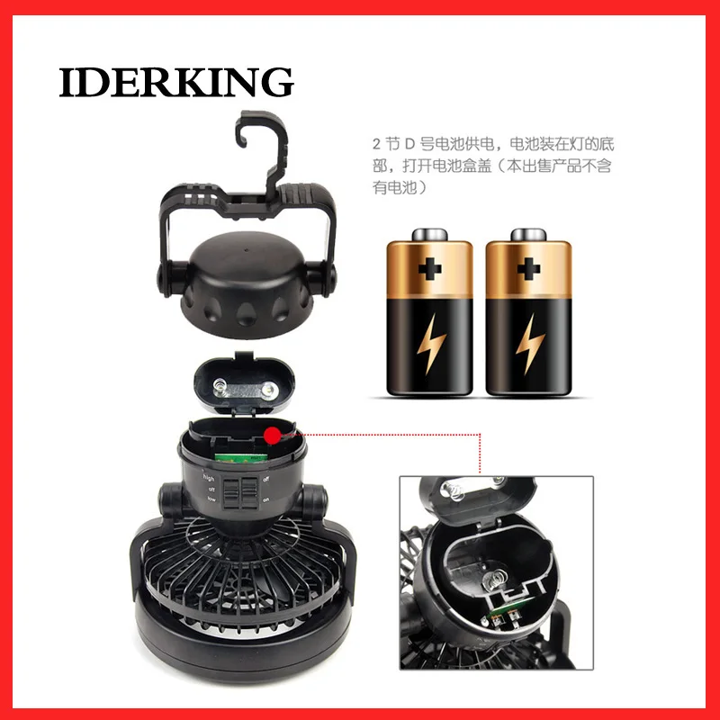 

Creative Camping Light Camping Lights with Fan 18led Fan Tent Light