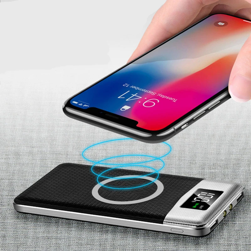 30000mAh Powerbank Wireless Charger Power Bank Portable High Capacity Compact Universal External Battery For iPhone X 8 7 6 | Мобильные