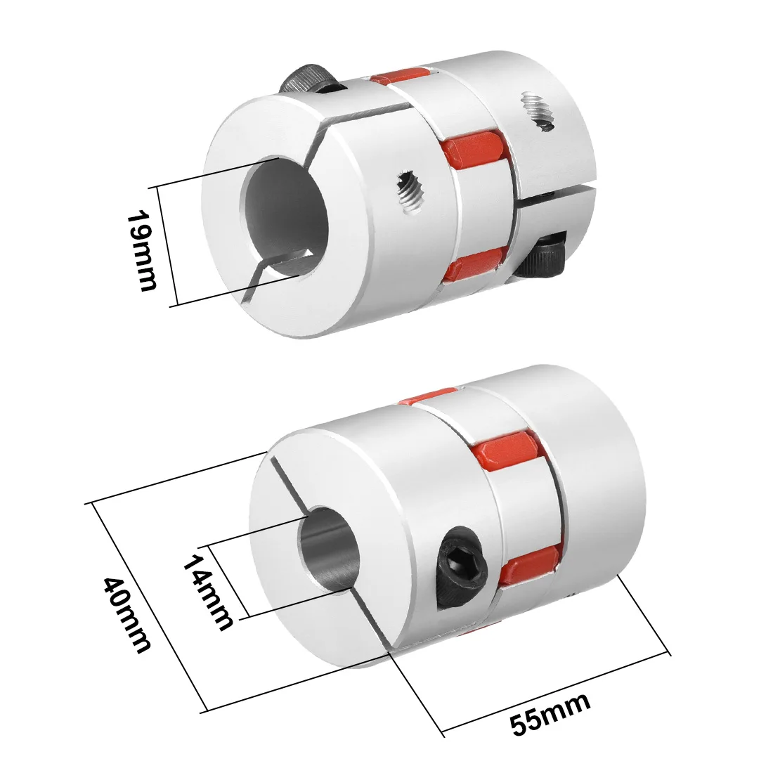 Uxcell муфта вала 4-20 мм до 4-20 мм отверстие L30xD20/L34xD25/L35xD25/L55xD40/L79.5xD55 гибкий для сервопривода ступенчатый мотор