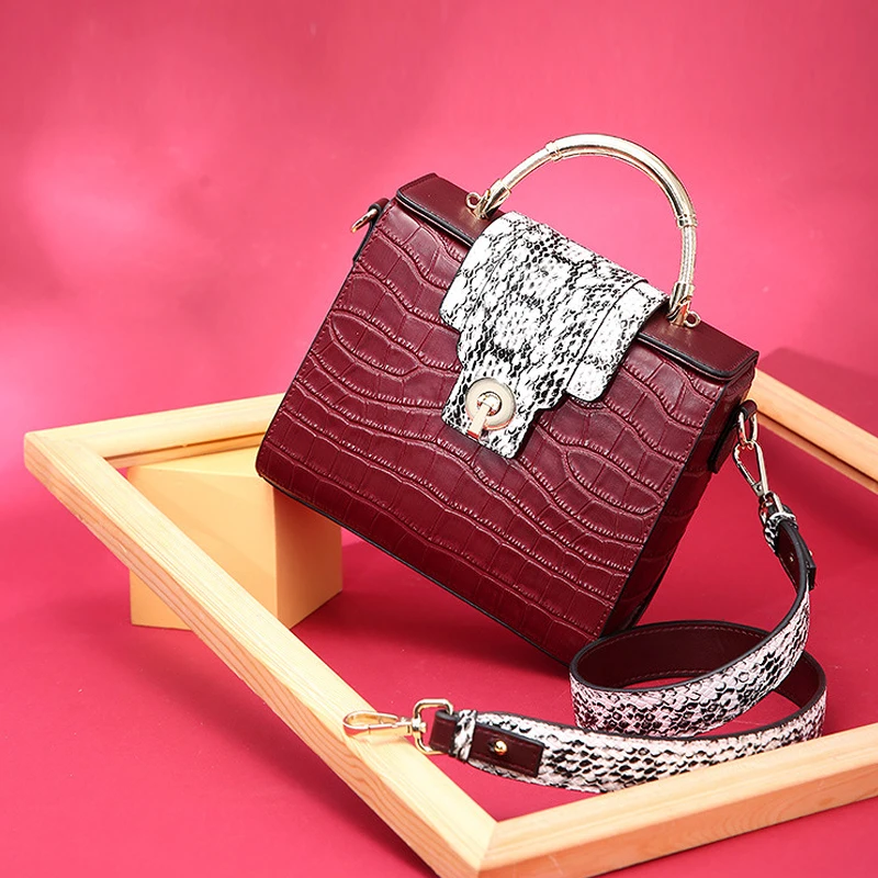 

Luxury Handbag Women Split Leather Day Clutches Alligator Flap Mini Shoulder Bag Fashion Crossbody Bag Traver Work High Quality