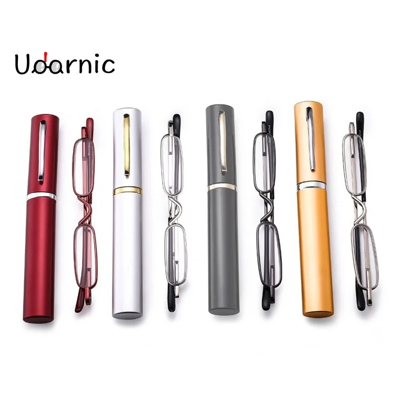 Ceny Presbyoic lekki przenośny czarny złoty czerwony rama Clear Lens Spectaacles okulary do czytania okulary Box Unisex kobiety mężczyźni 809 192