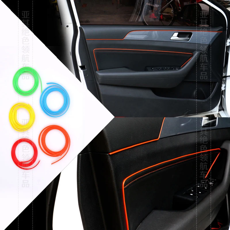 5M Car Interior Mouldings Trims Decoration Line Strips Car-styling Door Dashboard Air Outlet Decorative Sticker Auto Accessories |