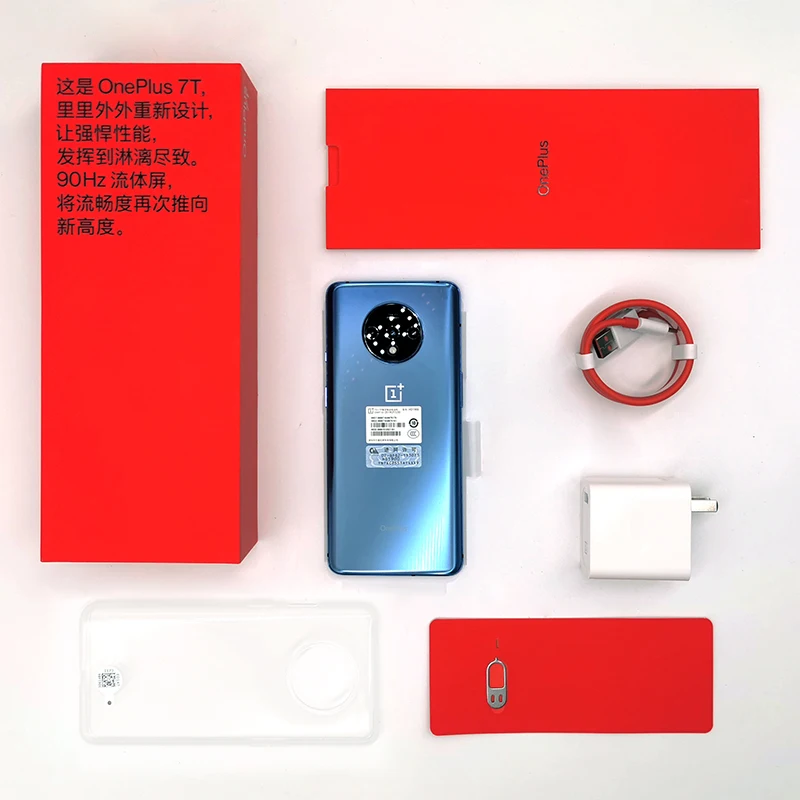 Смартфон OnePlus 7T с глобальной ПЗУ, 8 ГБ, 256 ГБ, Восьмиядерный процессор Snapdragon 855 Plus, 90 Гц, AMOLED экран, 48мп, тройная камера UFS 3,0