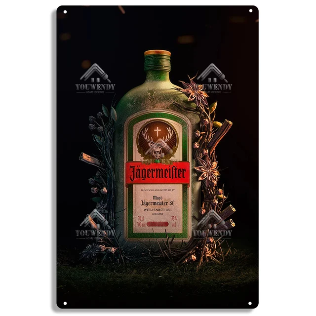 Jagermeister Liqueur Vintage Metal Plaque Retro Alcohol Tin Signs Yege Holy Deer Wine Metal Plate Pub Bar Man Cave Wall Decor 52219
