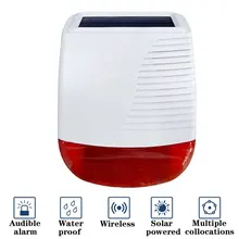 Sirène solaire sans fil pour l'extérieur, 433MHz, sécurité domestique, Flash lumineux, stroboscope, alarme, Installation facile, longue durée de vie de la batterie