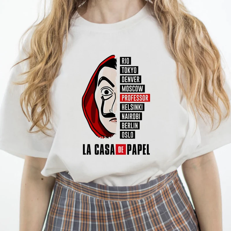 Футболки женские короткий рукав House of Paper футболка Femme Забавный дизайн La Casa De Papel