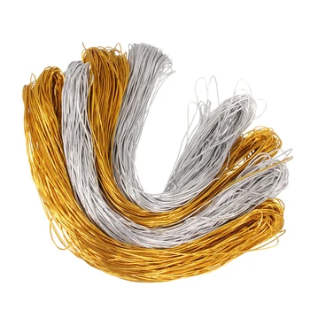 

50 Meter 1.5mm 1.0mm Gold Silver Color Elastic Stretch Cords Beading Ropes Thread for European Beads Jewelry Findings
