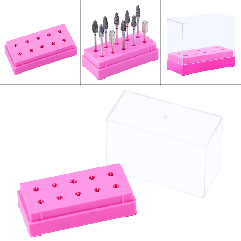 Mejor vendedor  Caja de almacenamiento de brocas de acrílico, contenedor de exhibición vacío, soporte para máquina de uñas, accesorios de manicura, 1 ud. WDgNwK7AJ