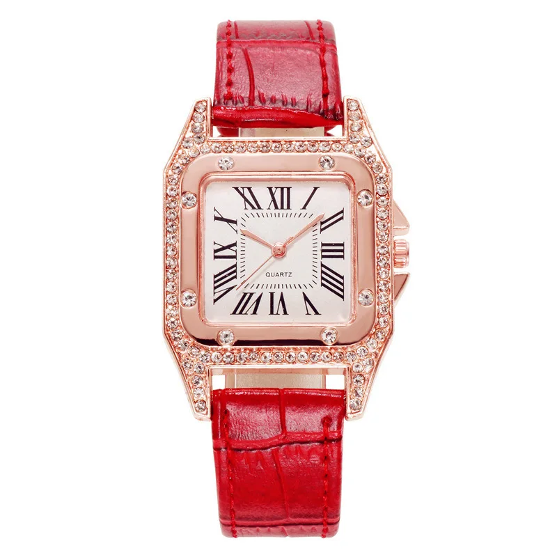 

Square Diamond Belt Watch Simple Roman Pattern Square Women's Watch