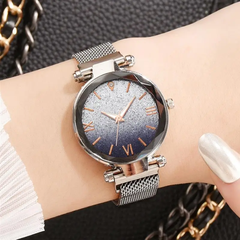 Новое поступление женские часы с магнитной пряжкой и сетчатым ремешком