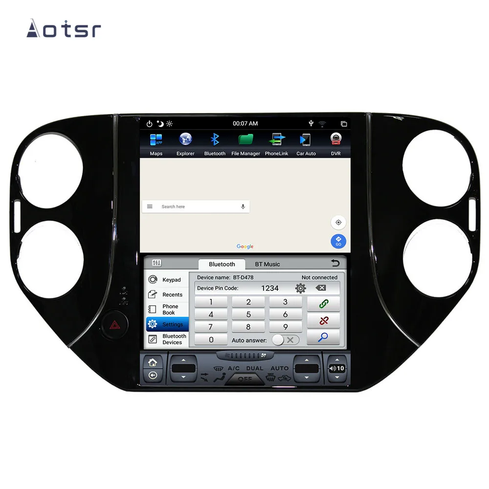 Best Tesla Style Android 8.1 GPS Navigation DVD Player For Volkswagen Tiguan 2010+ Car Auto Radio Stereo Multimedia Head Unit Player 4