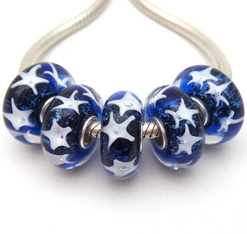

JGWGT 876 5X 100% Authenticity S925 Sterling Silver Beads Murano Glass beads Fit European Charms Bracelet diy jewelry Lampwork