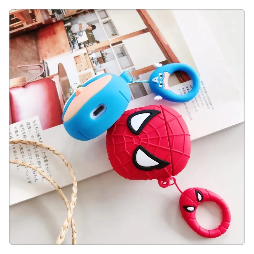 Горячие Герои Мстители наушники Marvel Чехлы для Air pods 1/2 для Apple Airpods Беспроводная bluetooth-гарнитура силиконовый чехол