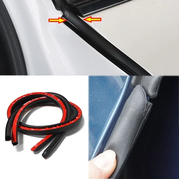 

2pcs Car Door Rubber Seal Strip Auto Protector Sticker B-Pillar Decor Noise Insulation Adhesives Weatherstrip External Accessory