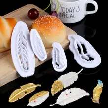 3 шт./компл. шоколадная форма для украшения торта пекарня DIY печенье с мастикой формы перо печенье пластиковые инструменты