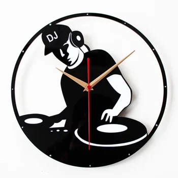 

Vinyl Wall Clock Modern Design Decorative Bar KTV Nightclub Clocks Acrylic Quartz DJ Playing Disc Wall Watch Home Decor 12"