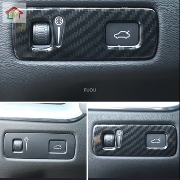 

For Volvo XC60 2018 2019 ABS Carbon fibre Car left middle control box decoration Cover Trim auto accessories car styling 1pcs