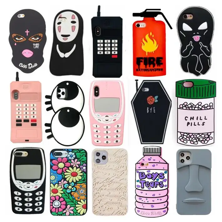 Black Dark Cool Face Cute 3D Soft Cover 