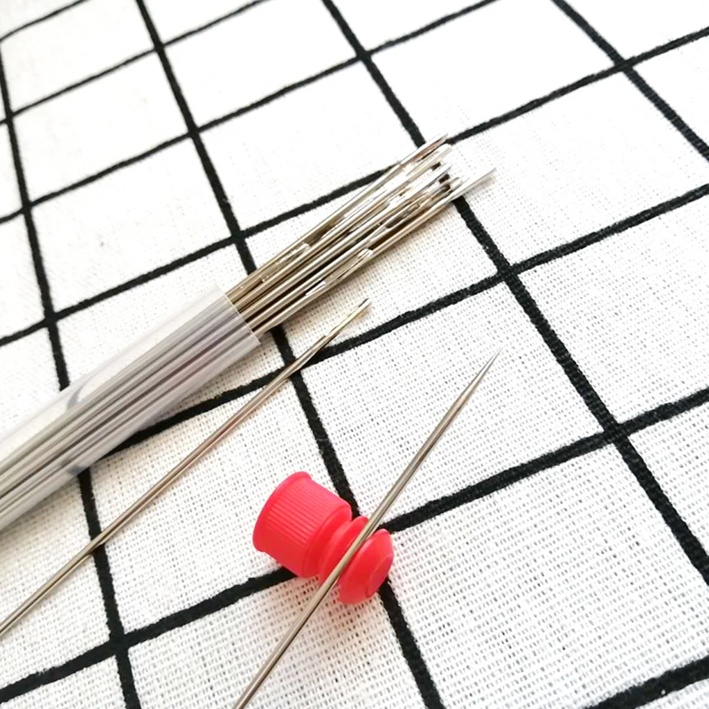 15pcs Large Eye Long Sewing Needles Stitching Quilting Hand with Storage Box for Sweaters Stitch Wool Sewing Ribbon Embroidery