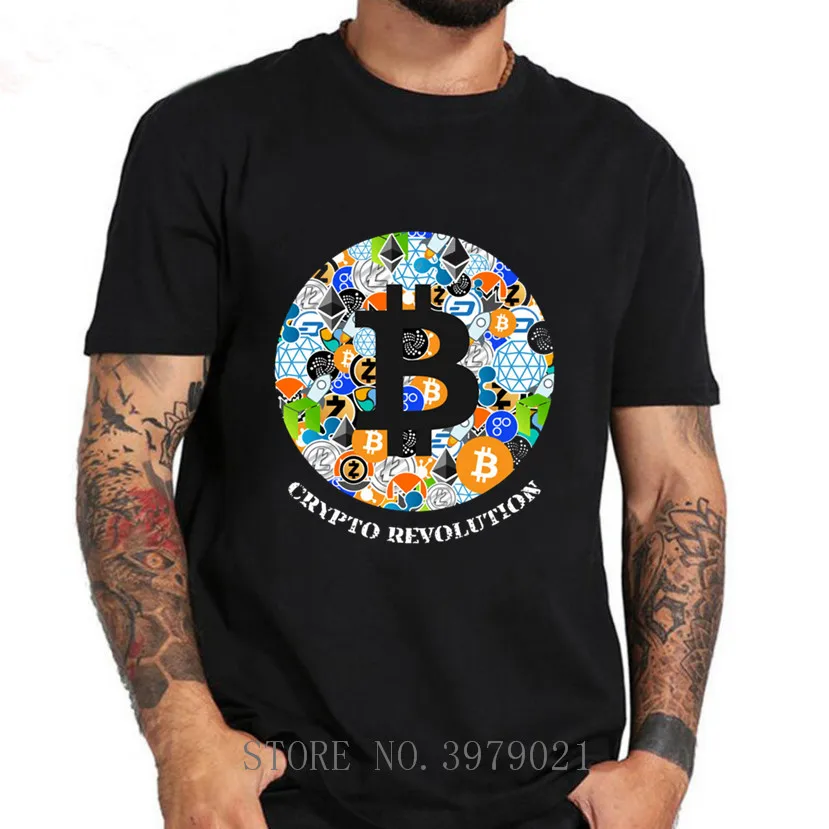 Футболка мужская с принтом криптовалюты биткоина литекоина Дэш зеви эфириума