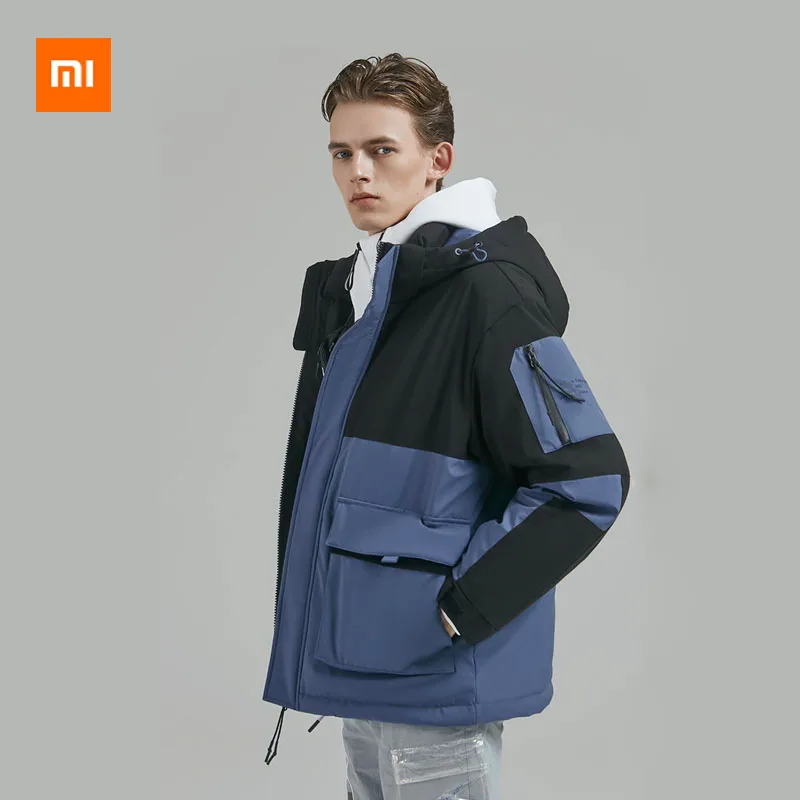 Оригинальный Xiaom 90fun мужской цветной пуховик с капюшоном 90% белый утиный пух