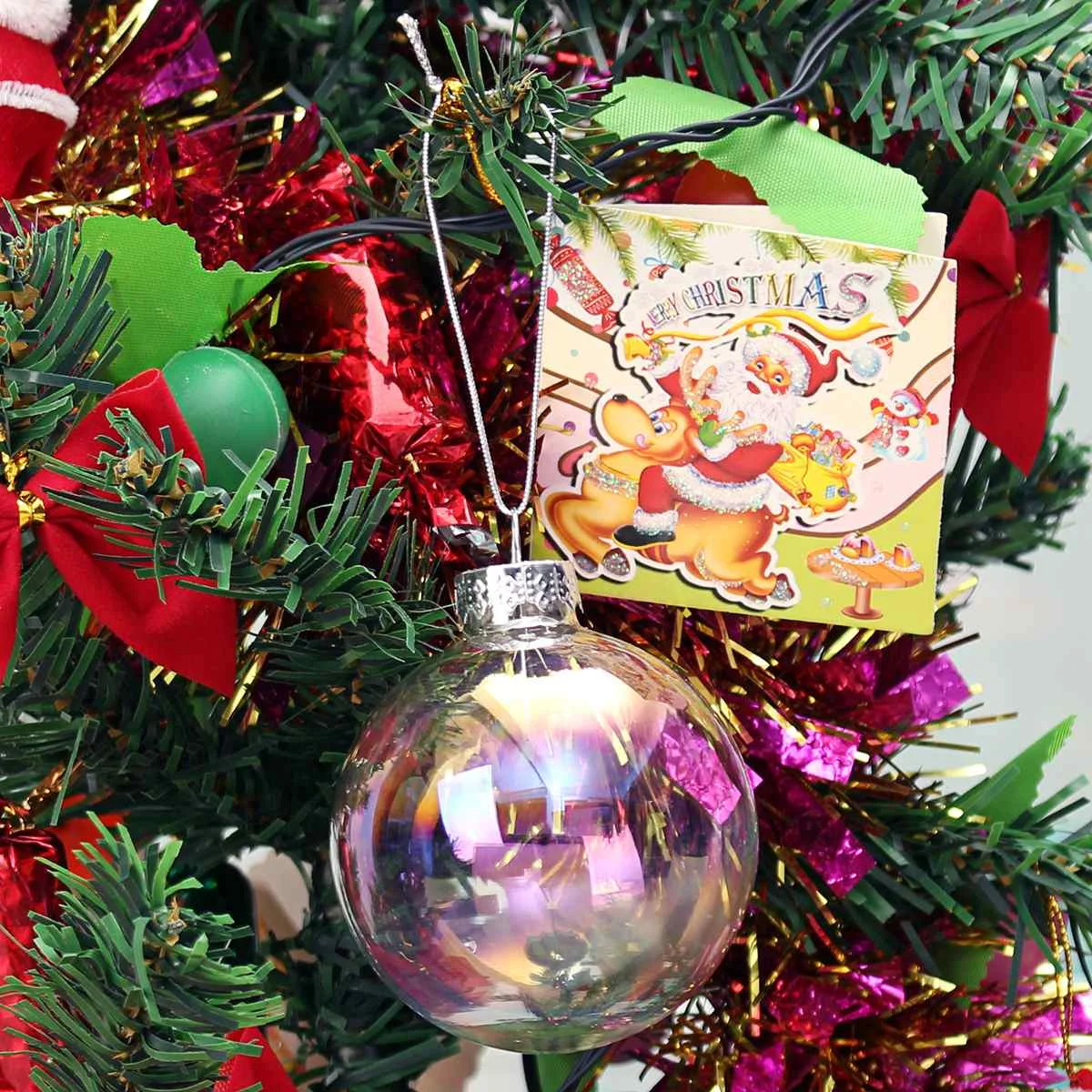 KiWarm 6 см стеклянные Висячие шары для рождественской елки орнамент прозрачный, переливающийся Baubles для домашней вечеринки кулон Декор падение орнамент