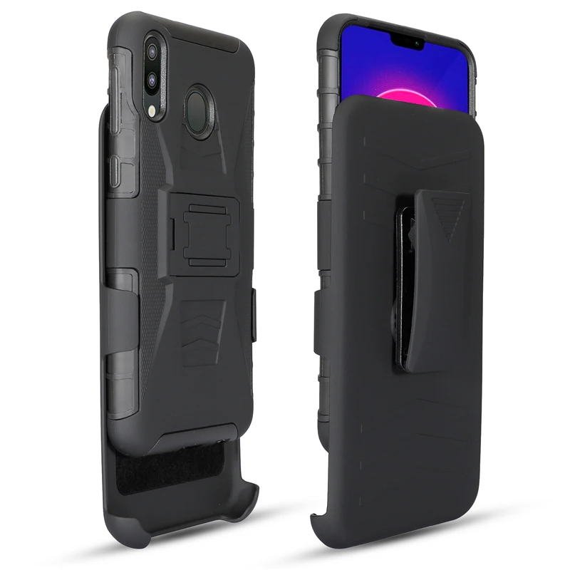 Сверхмощный Прочный чехол для samsung Galaxy A20 A10 M20 M10 A8S A9 pro Противоударная подставка Зажим для ремня задняя крышка