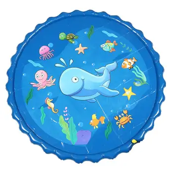 

100-170cm Summer Kids Inflatable Round Water Splash Play Pool Playing Sprinkler Mat Yard Outdoor Fun Multicolour PVC Material