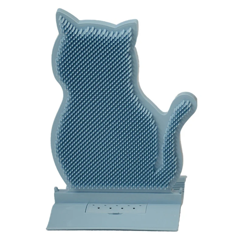 Blue Кошачьи принадлежности для домашних животных самогрумерная щетка настенная угловая Груминг щетка для волос Массажная инструмент котенок интерактивная игрушка - Цвет: Blue