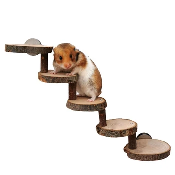 

Wooden Ladder for Hamsters, Wooden Cage Supplies for Toys Pets Parrot Guinea Pigs Chewed By Small Pets