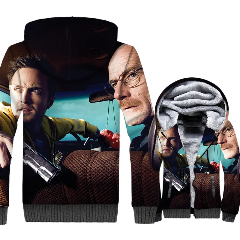 Теплая зимняя куртка с 3D принтом "Breaking Bad Walter White", толстовки, модная уличная одежда, забавные толстовки - Цвет: 2