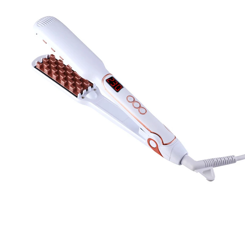 

Multi-Functional Long & Short Hair Styling Iron Hair Straightener Ceramic Tourmaline Volumizing Hair Iron Us Plug White Gold