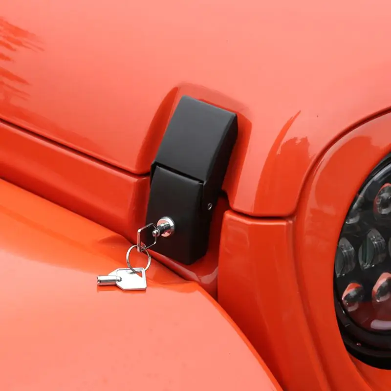 

Engine Bonnets Hood Lock For Jeep Wrangler JK 2007-2017 Metal with Key Pattern Design Hood Lock For Wrangler Car Hood Lock