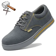 Мужская защитная Рабочая обувь со стальным носком для мужчин, легкая дышащая защитная обувь с защитой от разбивания, безопасные мужские кроссовки