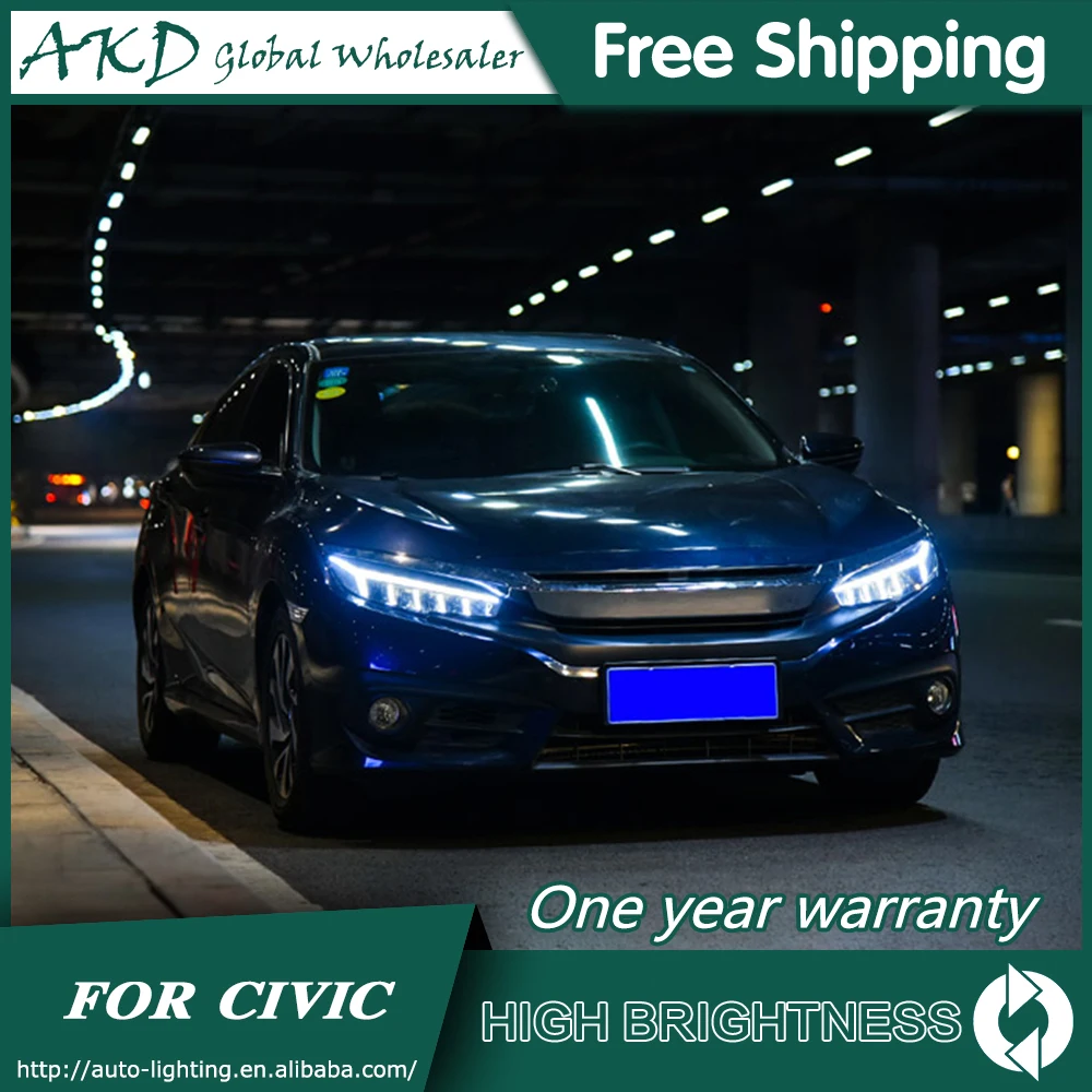 Фары для honda Civic X- DRL дневные ходовые огни головная лампа светодиодный Биксеноновая лампа Противотуманные фары тюнинг автомобильные аксессуары